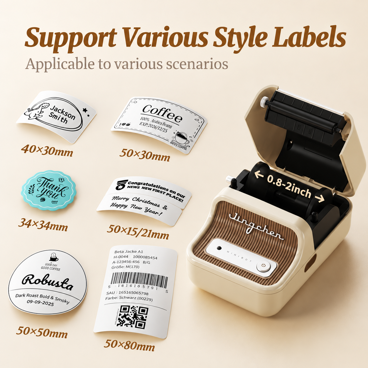 NIIMBOT B21 Bluetooth Thermal Label Printer, Efficient for Home, Office, Business