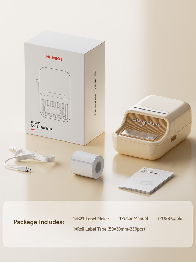 NIIMBOT B21 Bluetooth Thermal Label Printer, Efficient for Home, Office, Business