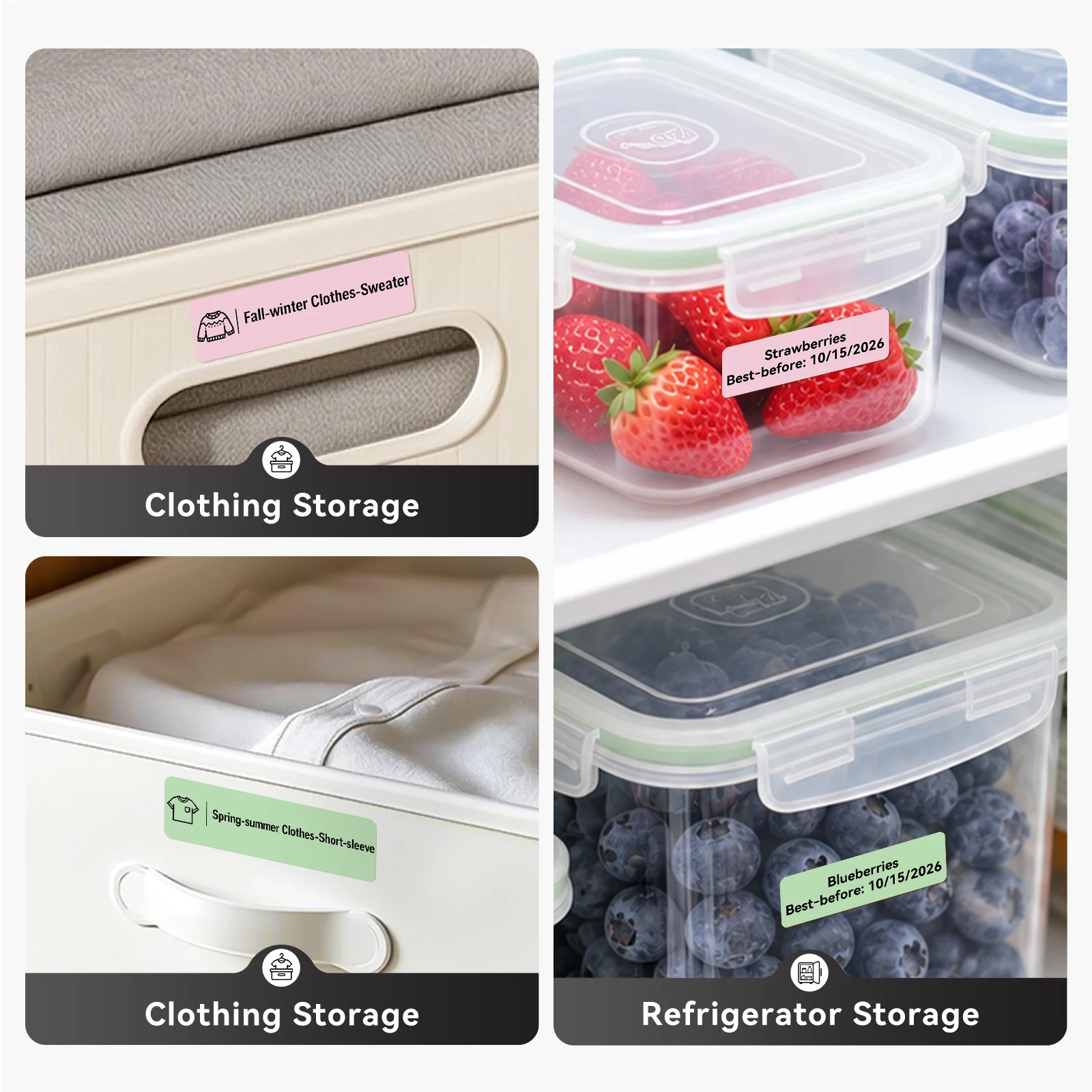 NIIMBOT D Series Color Labels, Tear&Scratch Proof, Thermal, for Home，School