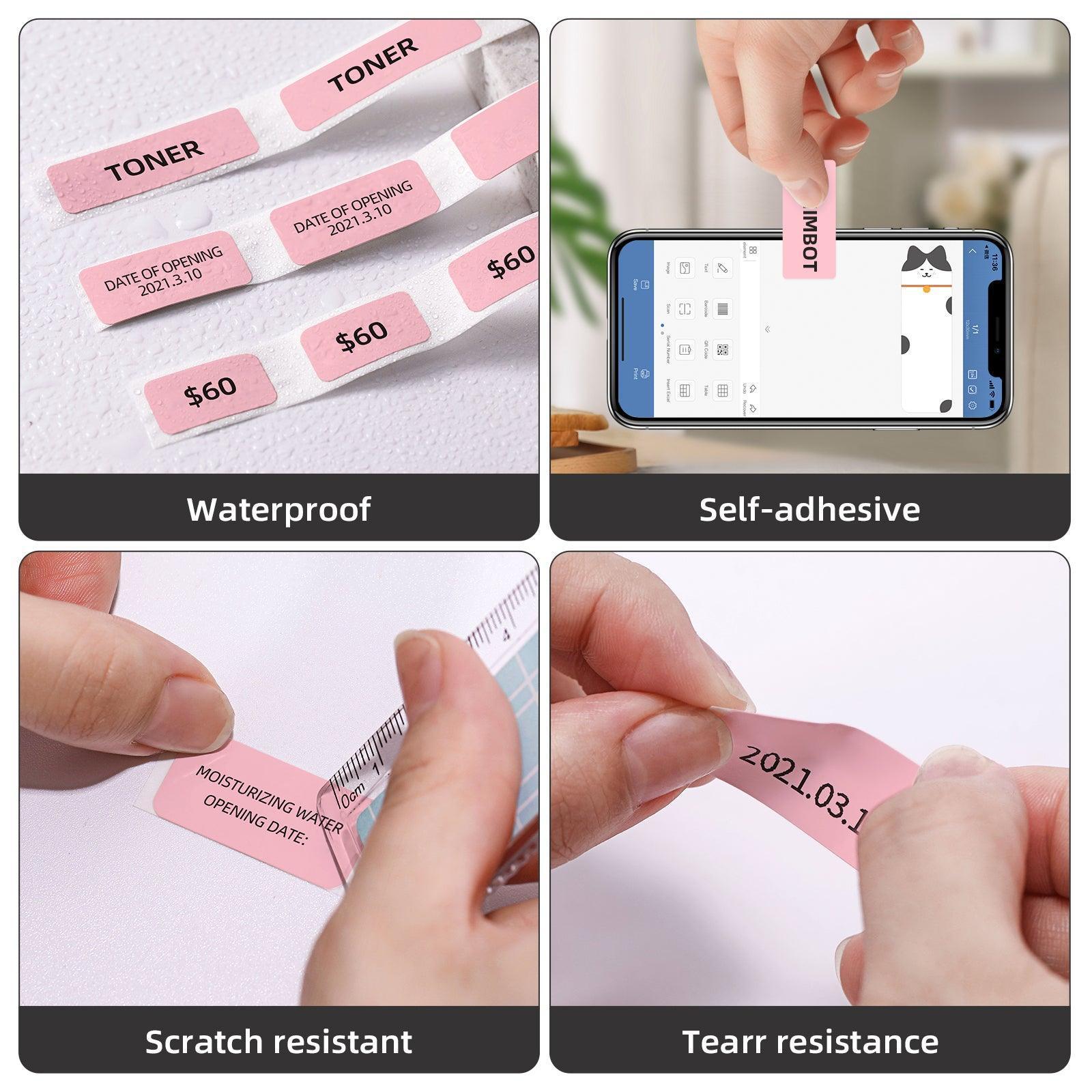 NIIMBOT D Series Color Labels, Tear&Scratch Proof, Thermal, for Home，School