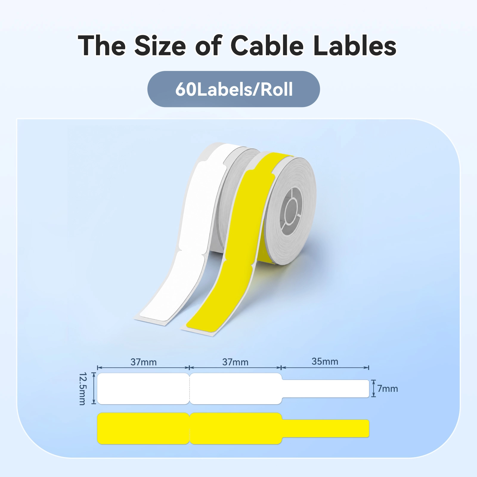 NIIMBOT D Series Cable Labels, Oil&Scratch Proof, Thermal, for Cable Sorting