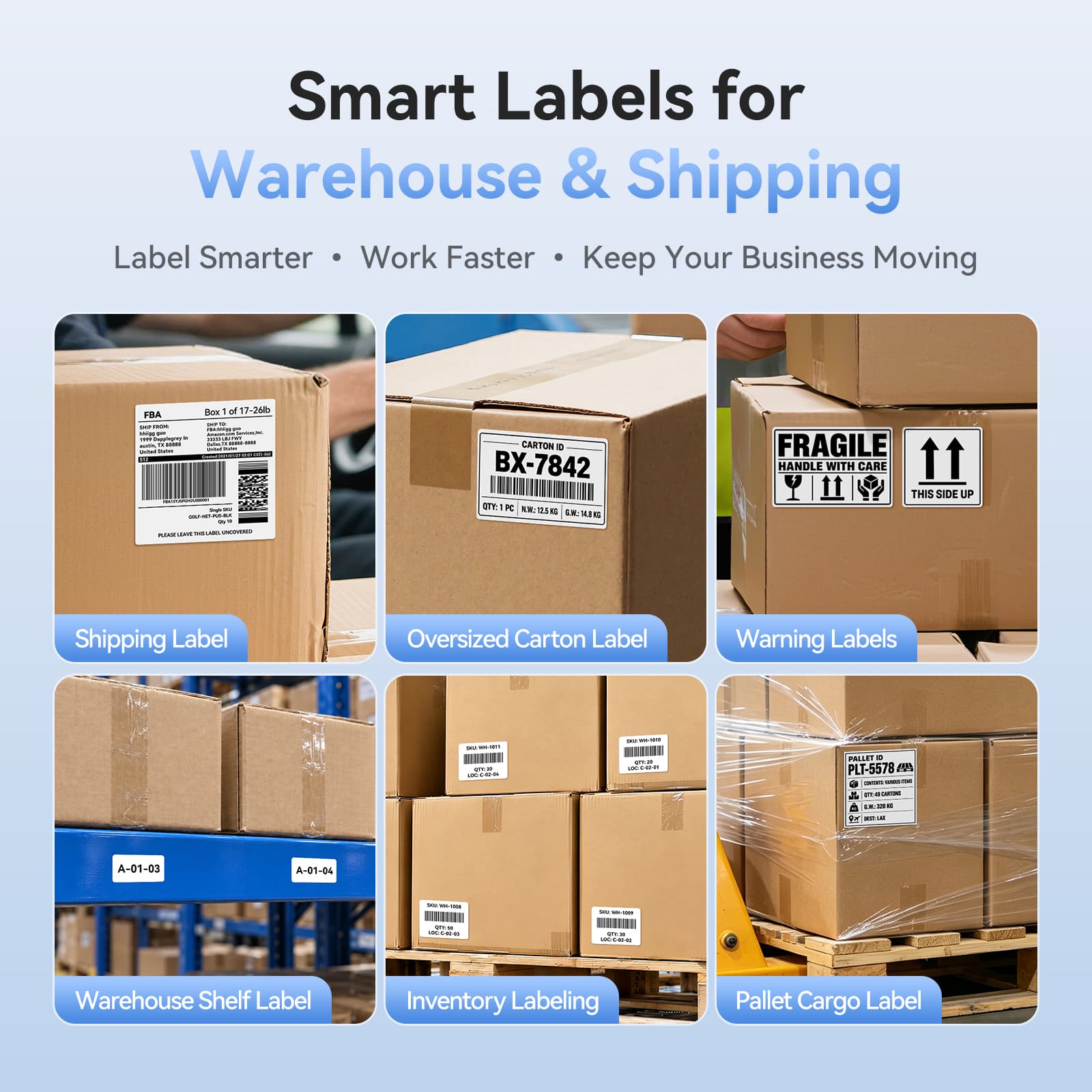 NIIMBOT B4 4-Inch Thermal Label Printer for Large Carton, Box & Warehouse Labels