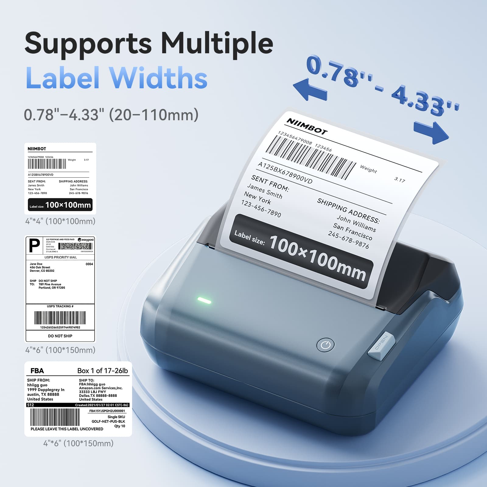 NIIMBOT B4 4-Inch Thermal Label Printer for Large Carton, Box & Warehouse Labels
