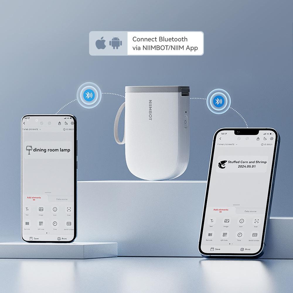 NIIMBOT D11 Upgraded 300DPI Thermal Label Maker Portable Bluetooth for Home, School, Office