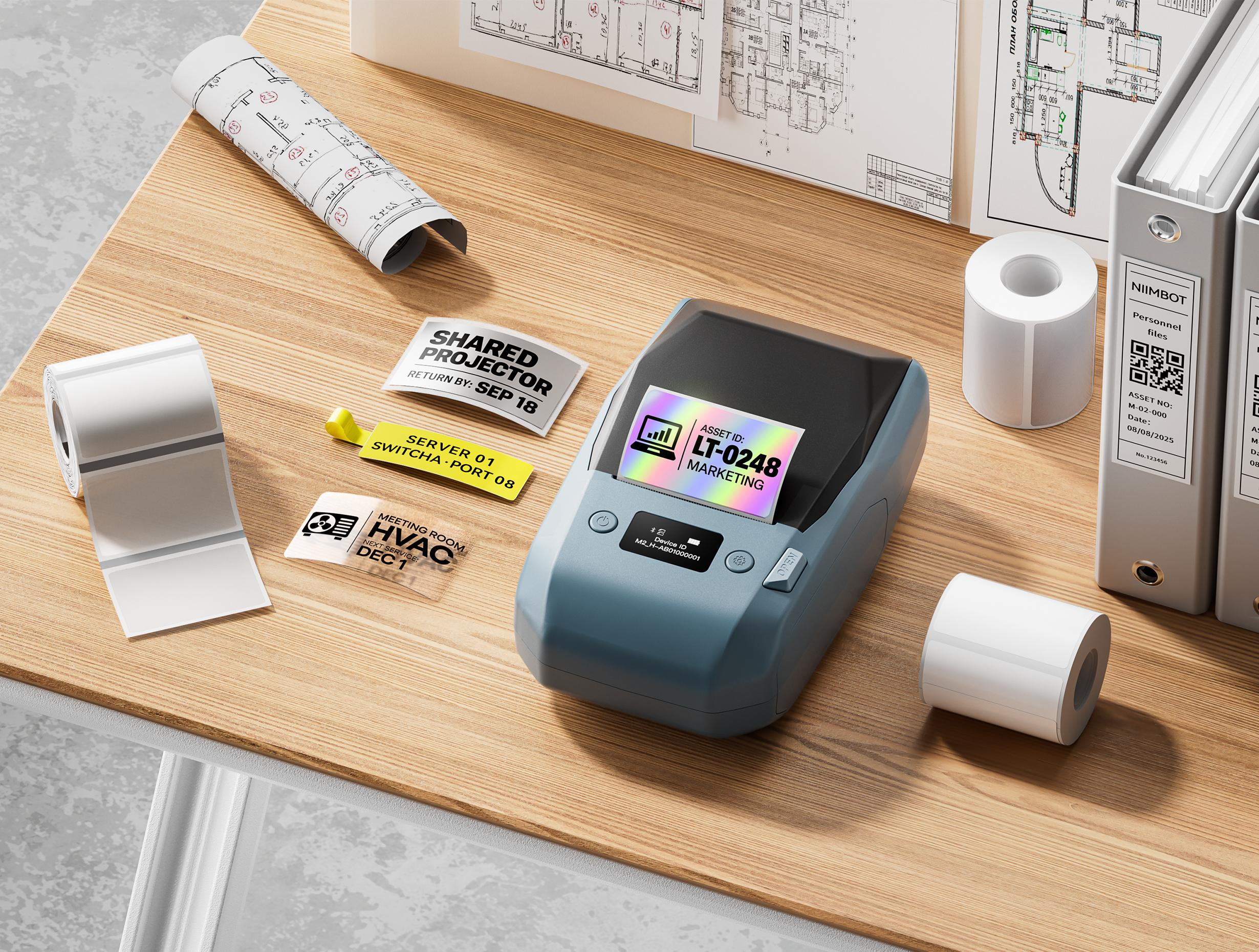 NIIMBOT M2 Thermal Transfer Label Maker, Smart Color Printing with Phones & PC for Office, Lab, Vial Bottle product image