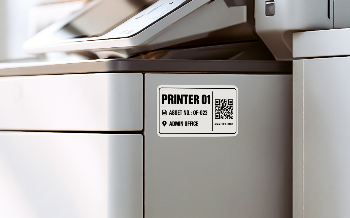 Office Equipment Asset Label scene