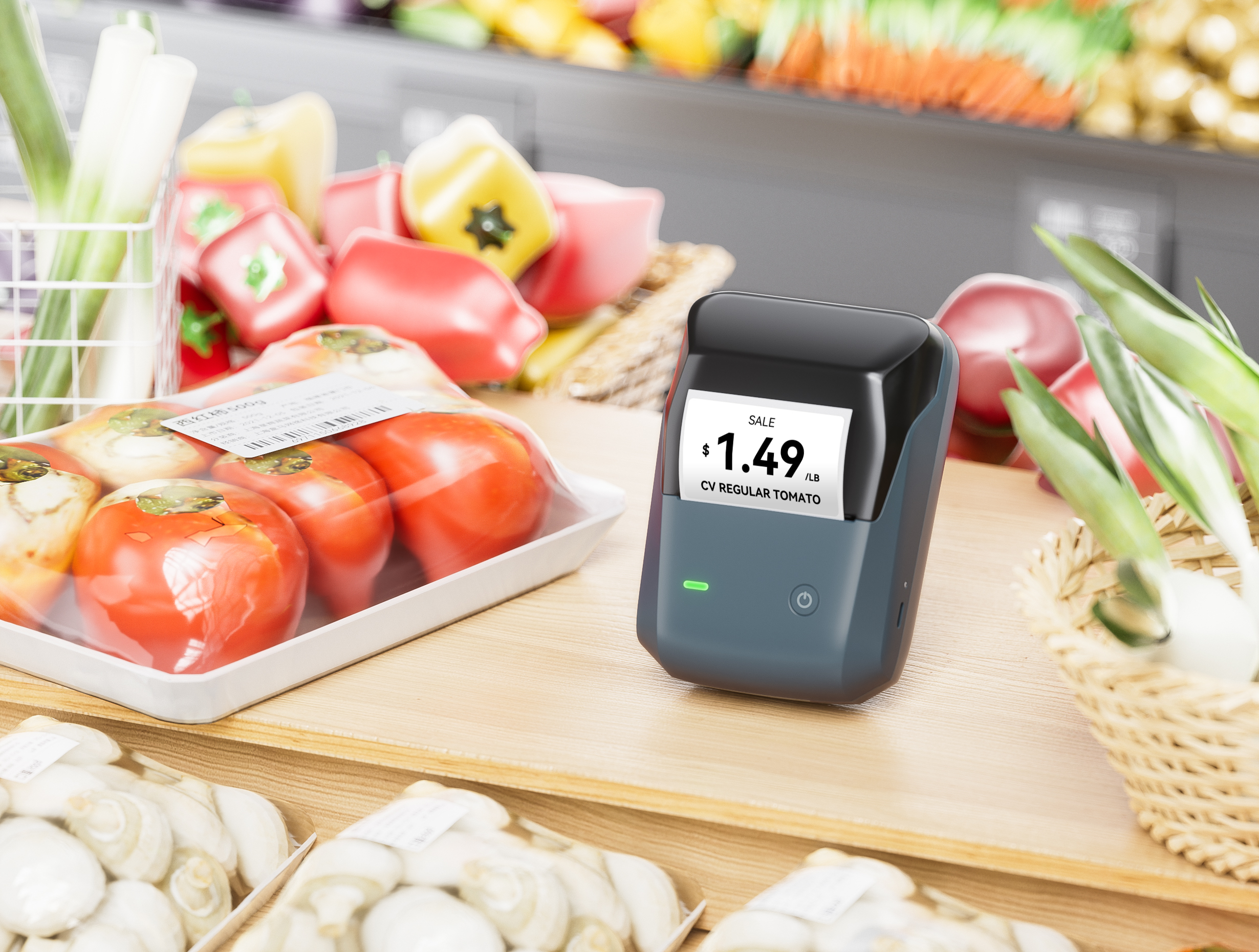 NIIMBOT B1 Pro Red and Black Label Printer, 300 DPI High-Resolution Thermal Printer for Supermarket Price Tags and Shelf Labels product image