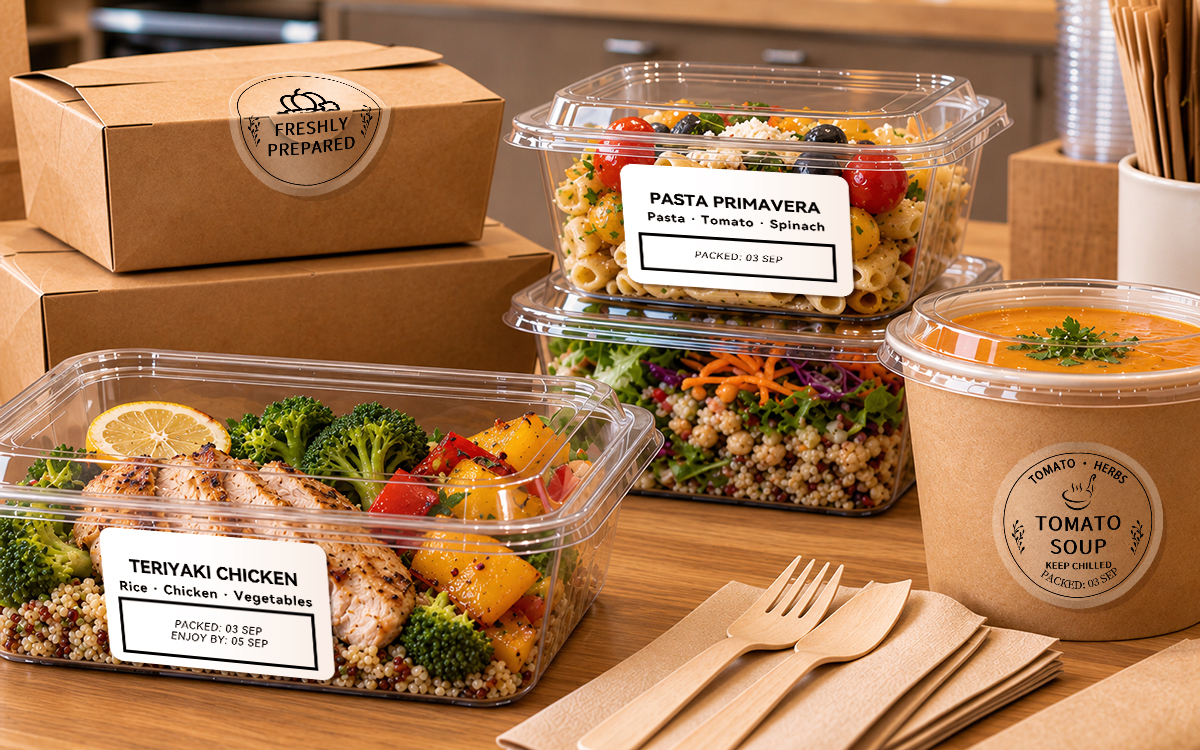 Takeaway Meal Packaging Labels scene