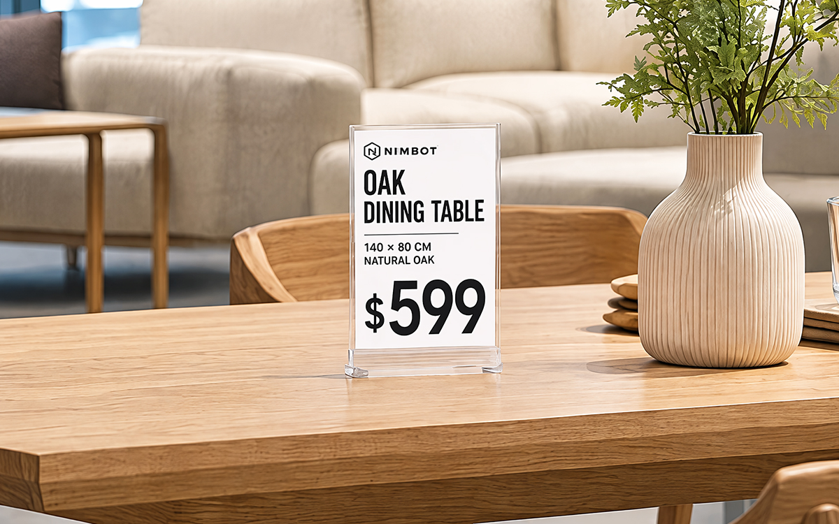 Furniture Showroom Price Labels scene