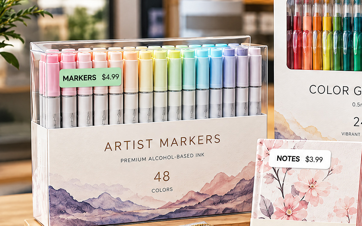 Stationery Price Labels scene