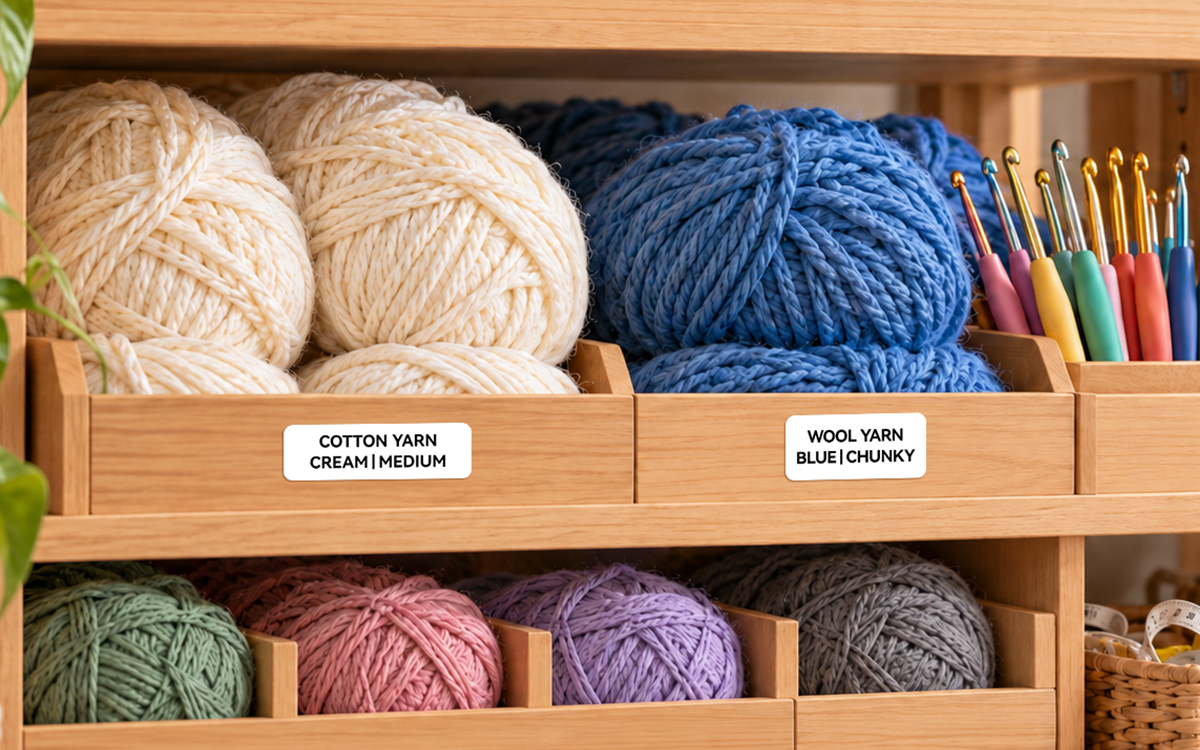 Knitting Supply Labels scene