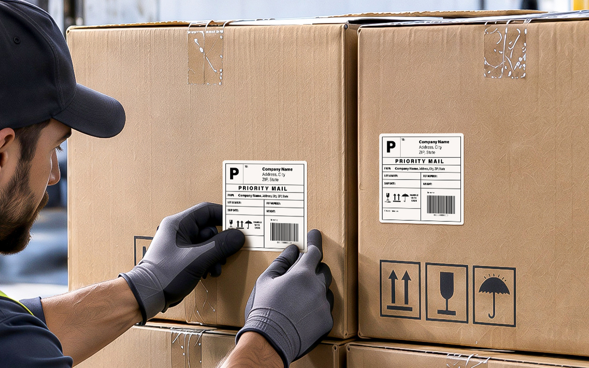 Parcel Shipping Label Application scene