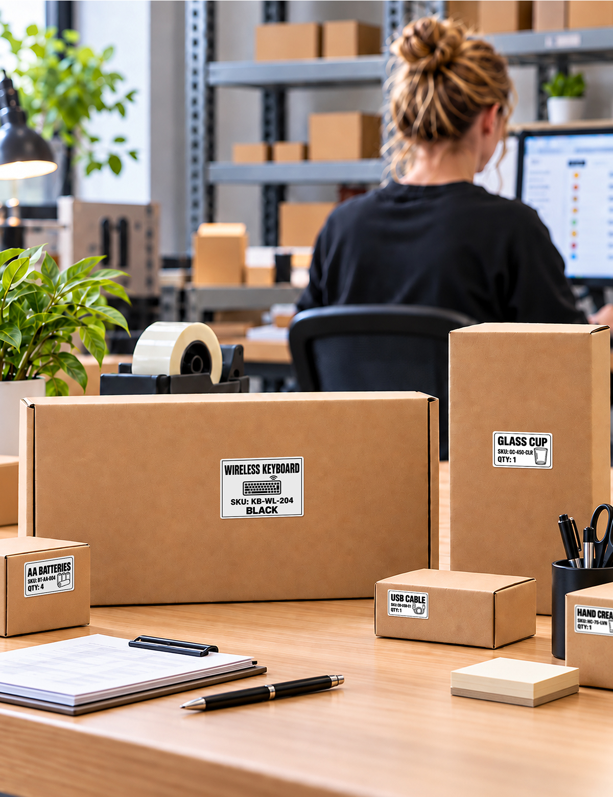 Office Order Label Printing scene