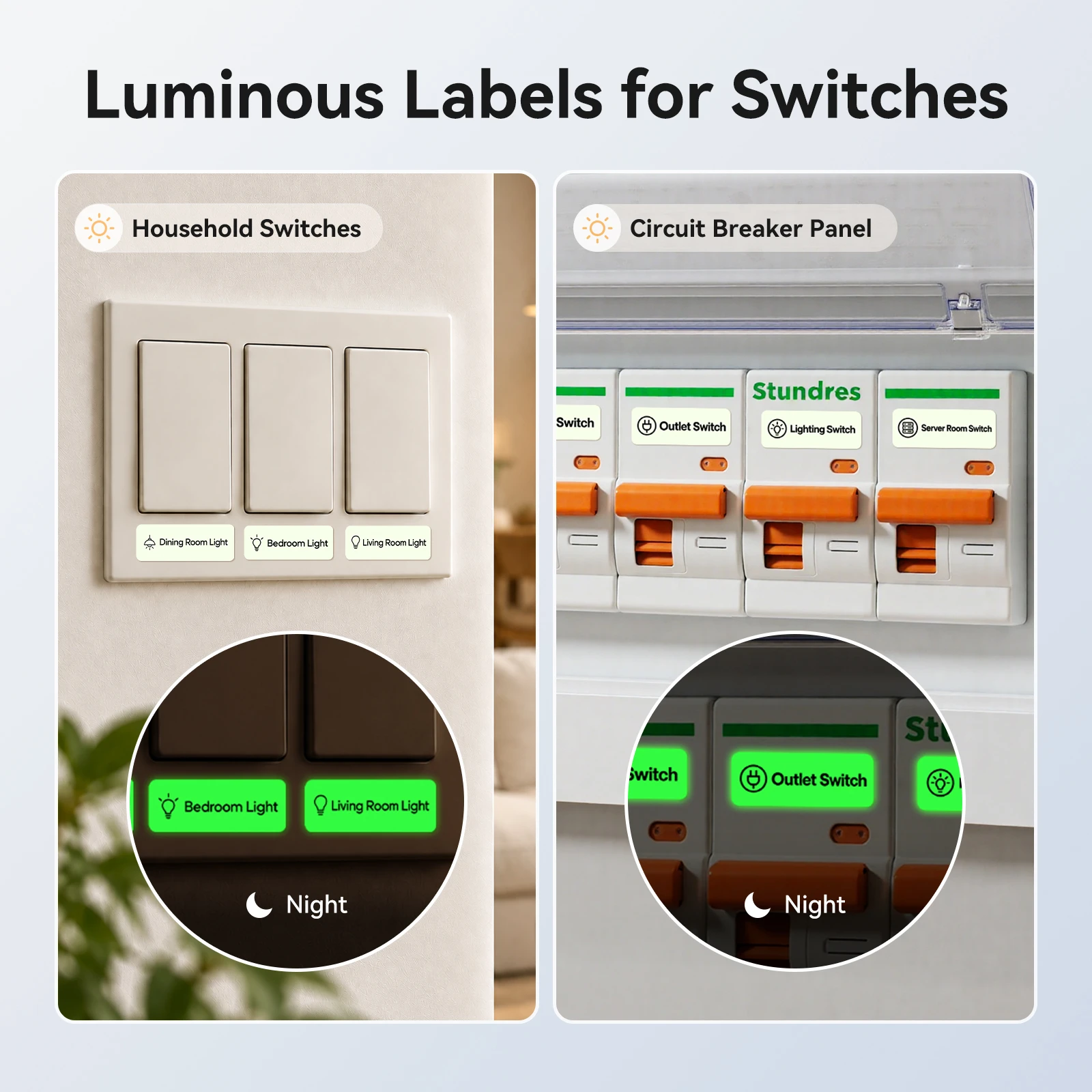 NIIMBOT D Series Transparent & Glow-in-the-Dark Label Tape, Waterproof, Thermal