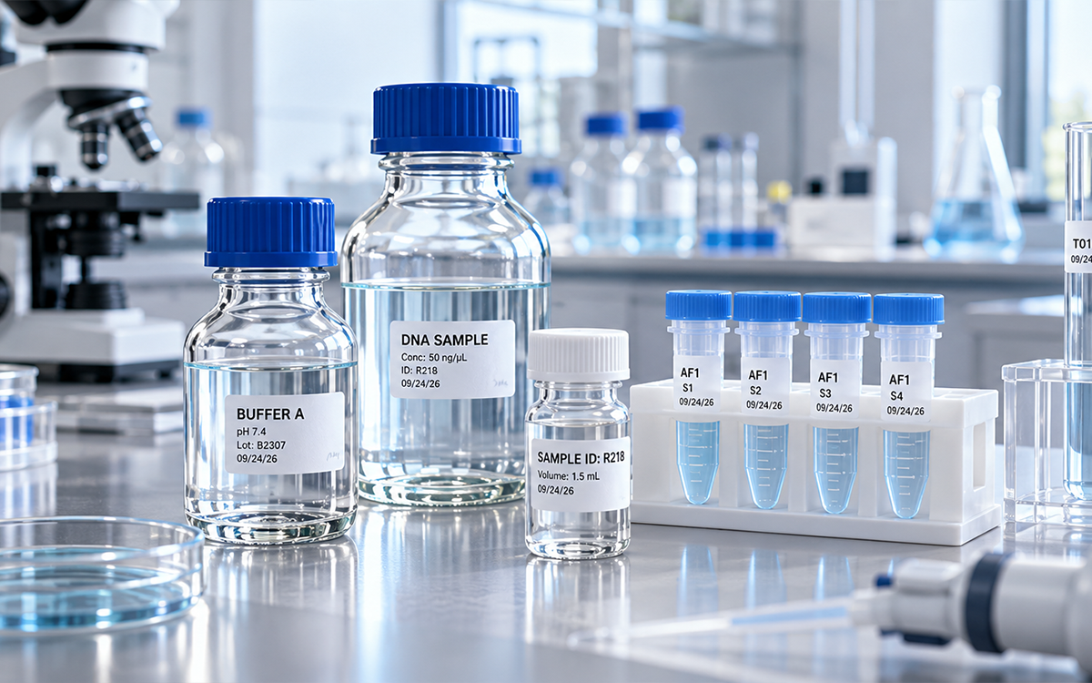 Laboratory-specific labels scene