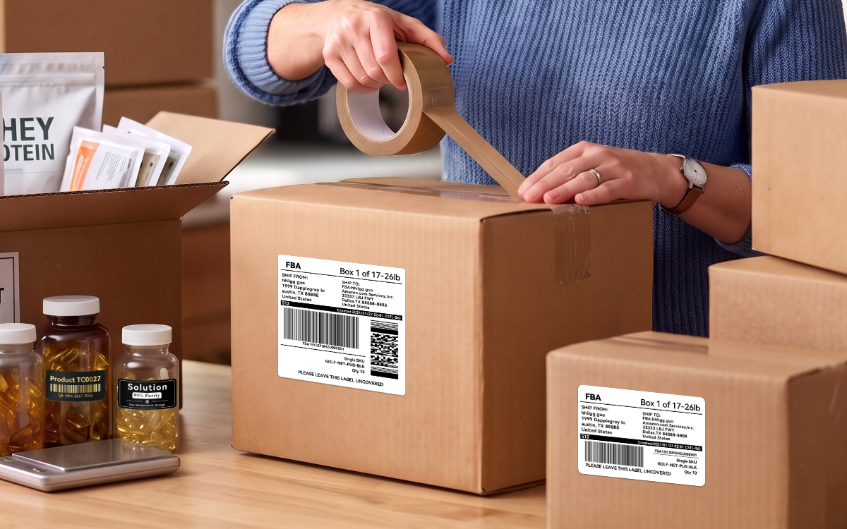 Household package labels scene