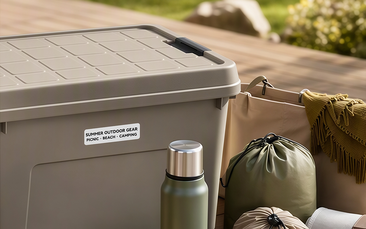 Outdoor Storage Bins Labels scene