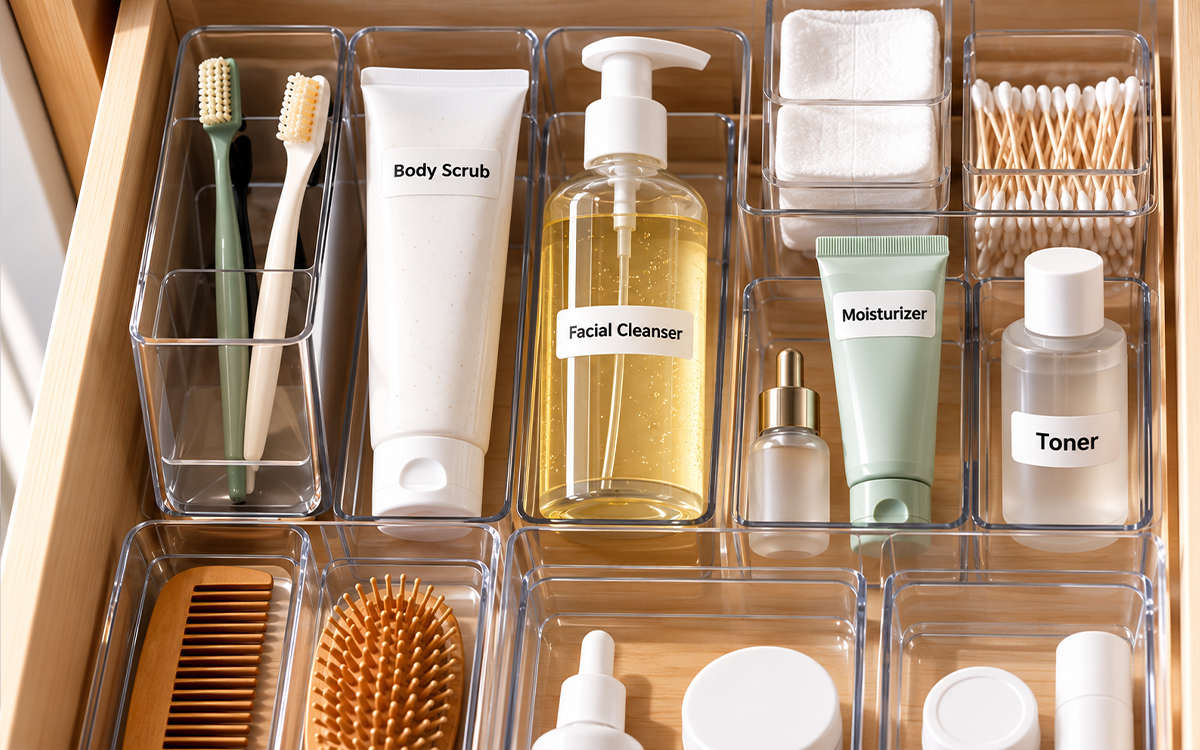 Bathroom Drawer Labels scene