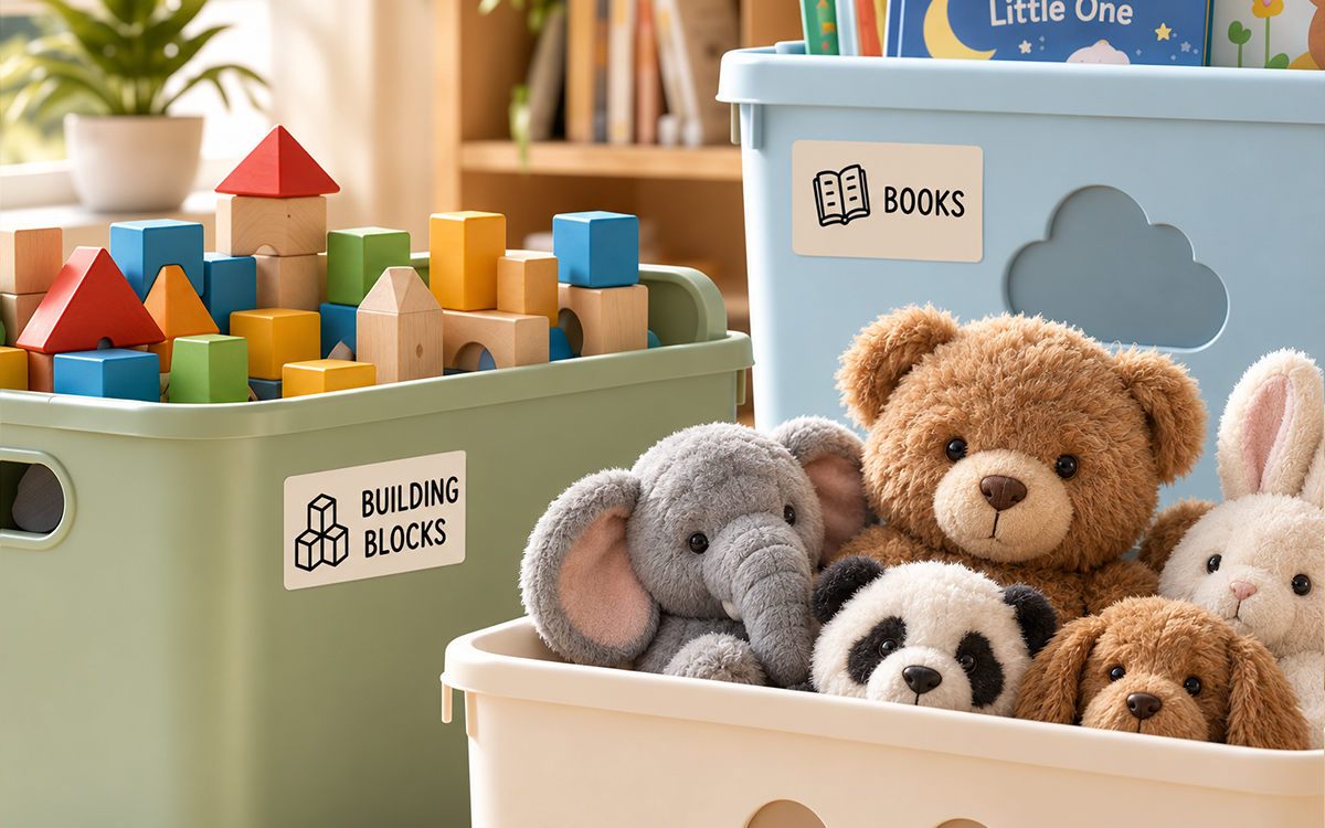 Kids Storage Bin Labels scene