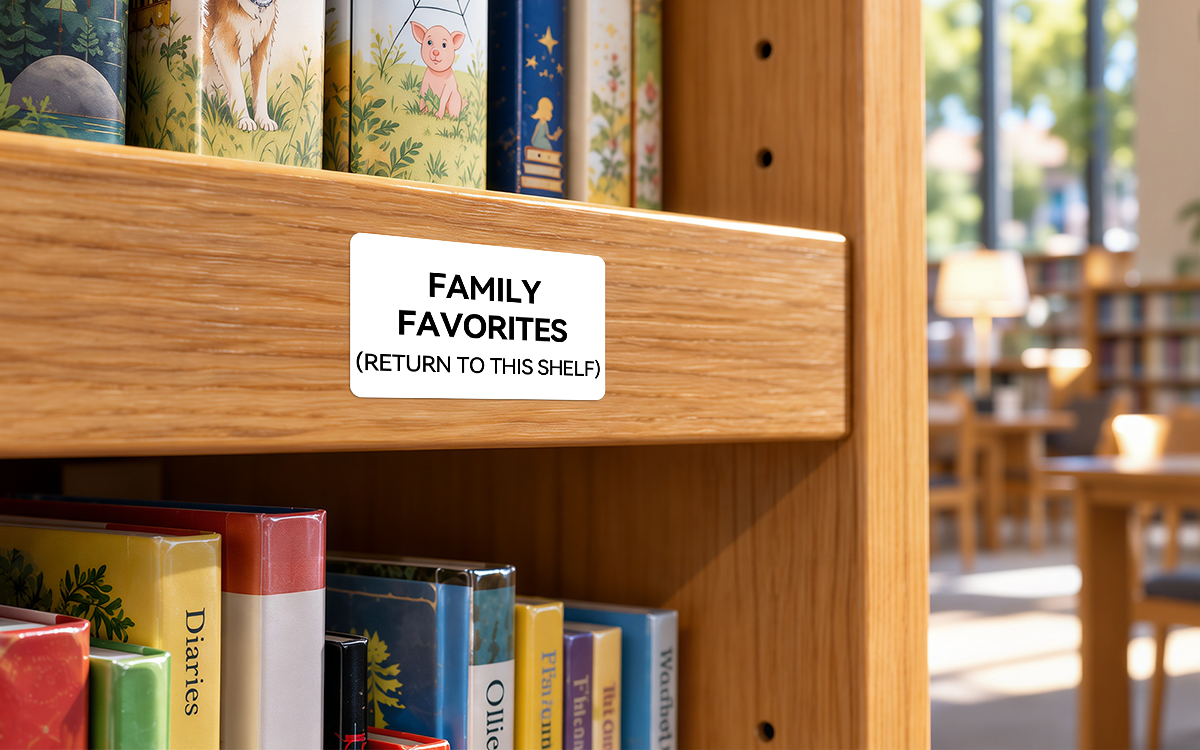 Home Library Labels scene