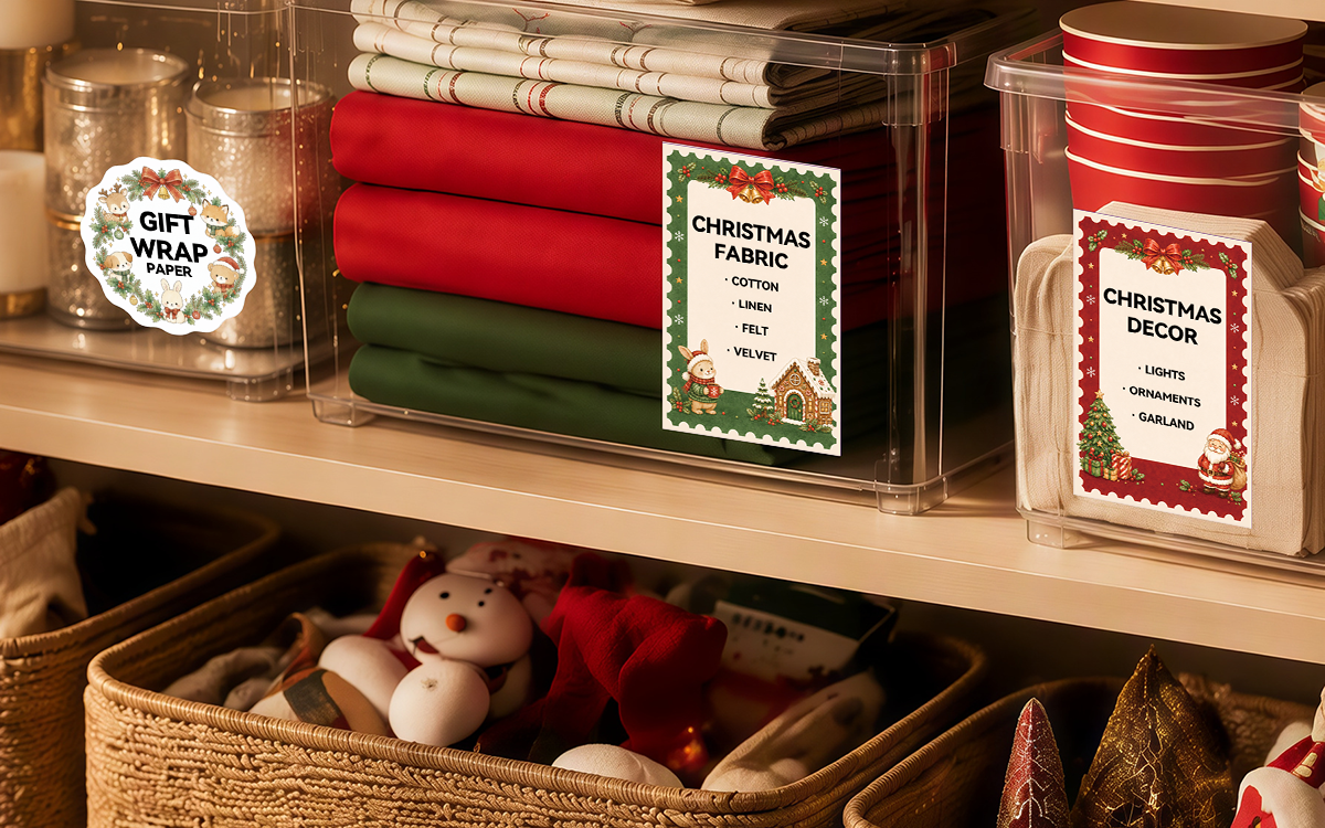 Holiday Storage Labels scene