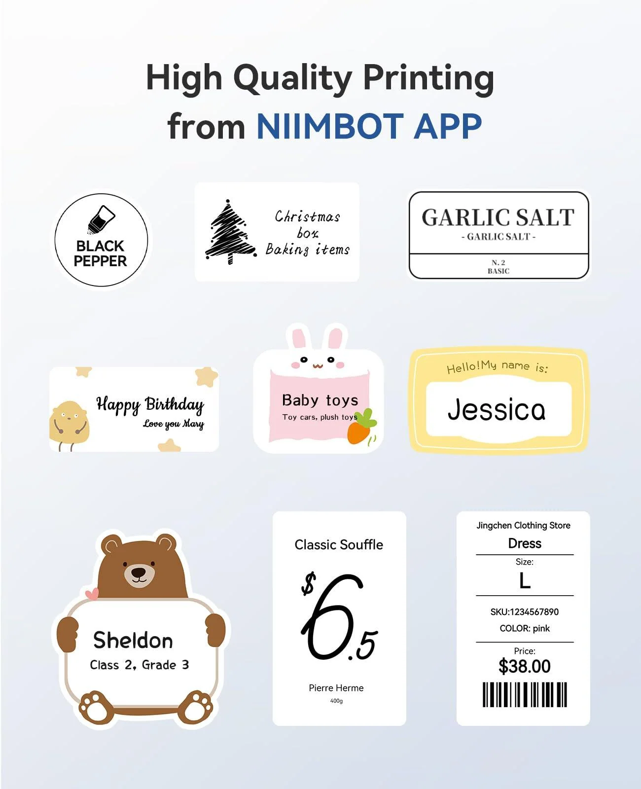 NIIMBOT B1 Thermal Label Maker | Small Business, Food, Office, Clothing & Transparent Labels