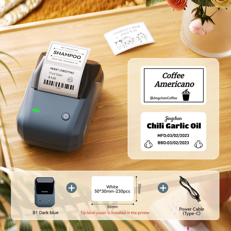 NIIMBOT B1 Thermal Food label printer for Home, Business Support Android, iPhone, Windows