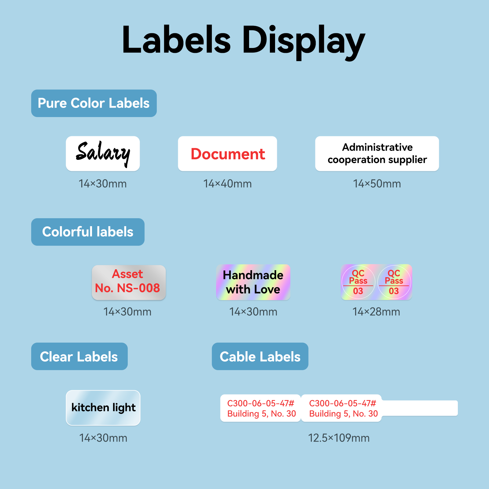 NIIMBOT Pure Label Stickers for N1, Durable PET Material, No Fading