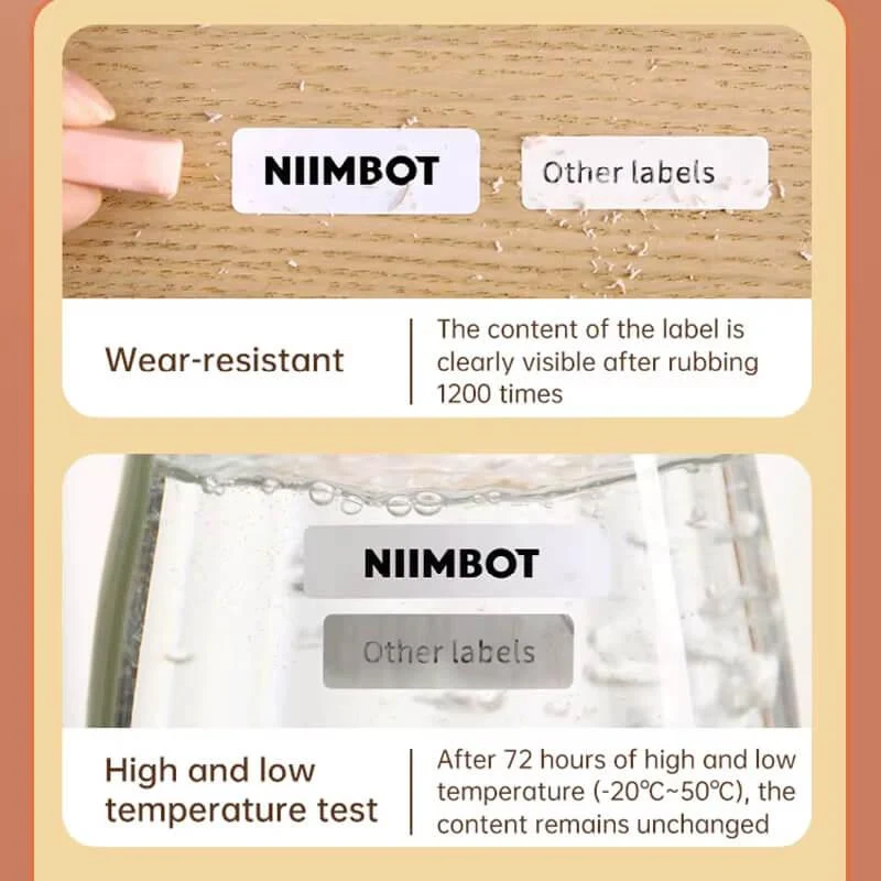 NIIMBOT Pure Label Stickers for N1, Durable PET Material, No Fading