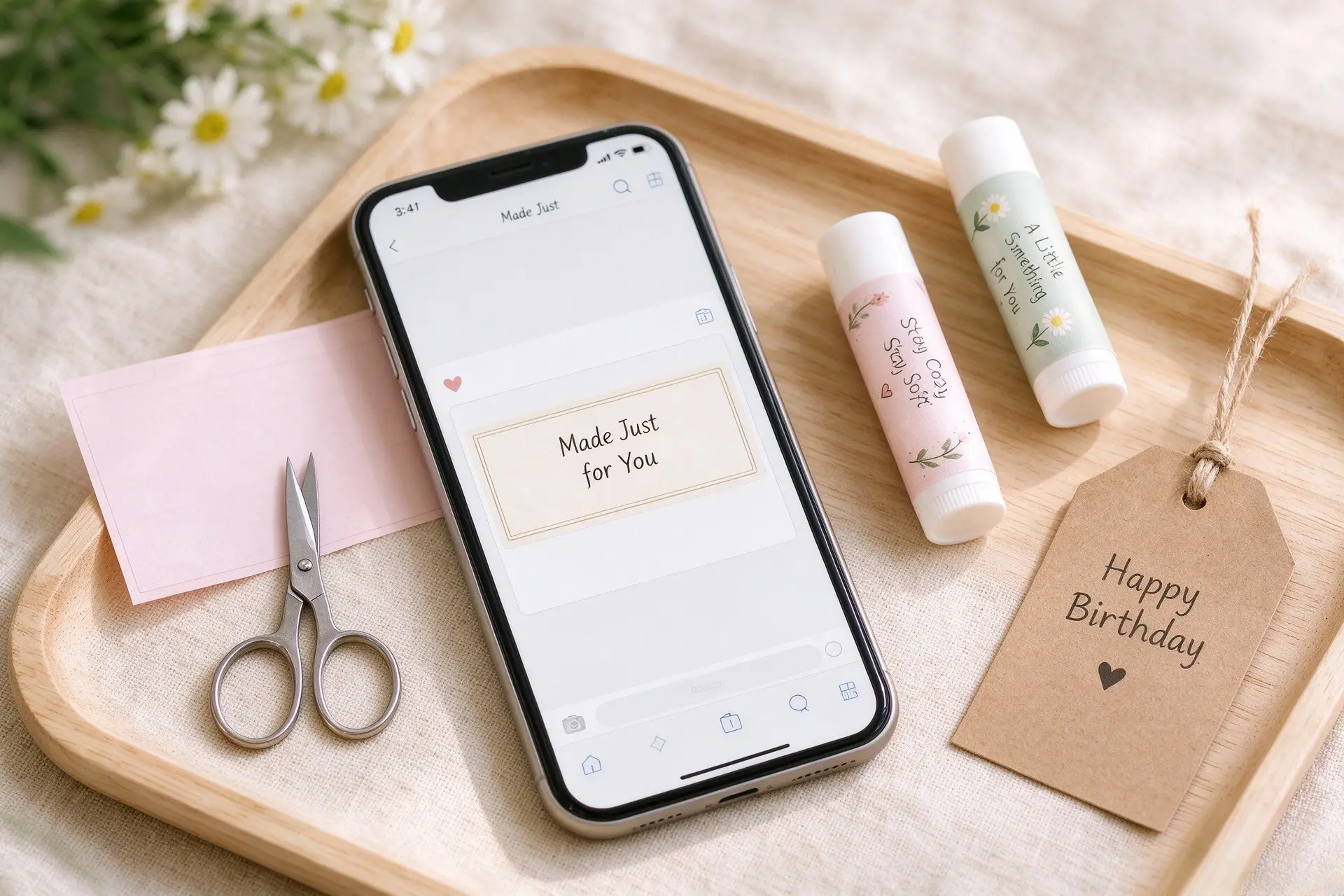 Design personalized lip balm labels on mobile phone