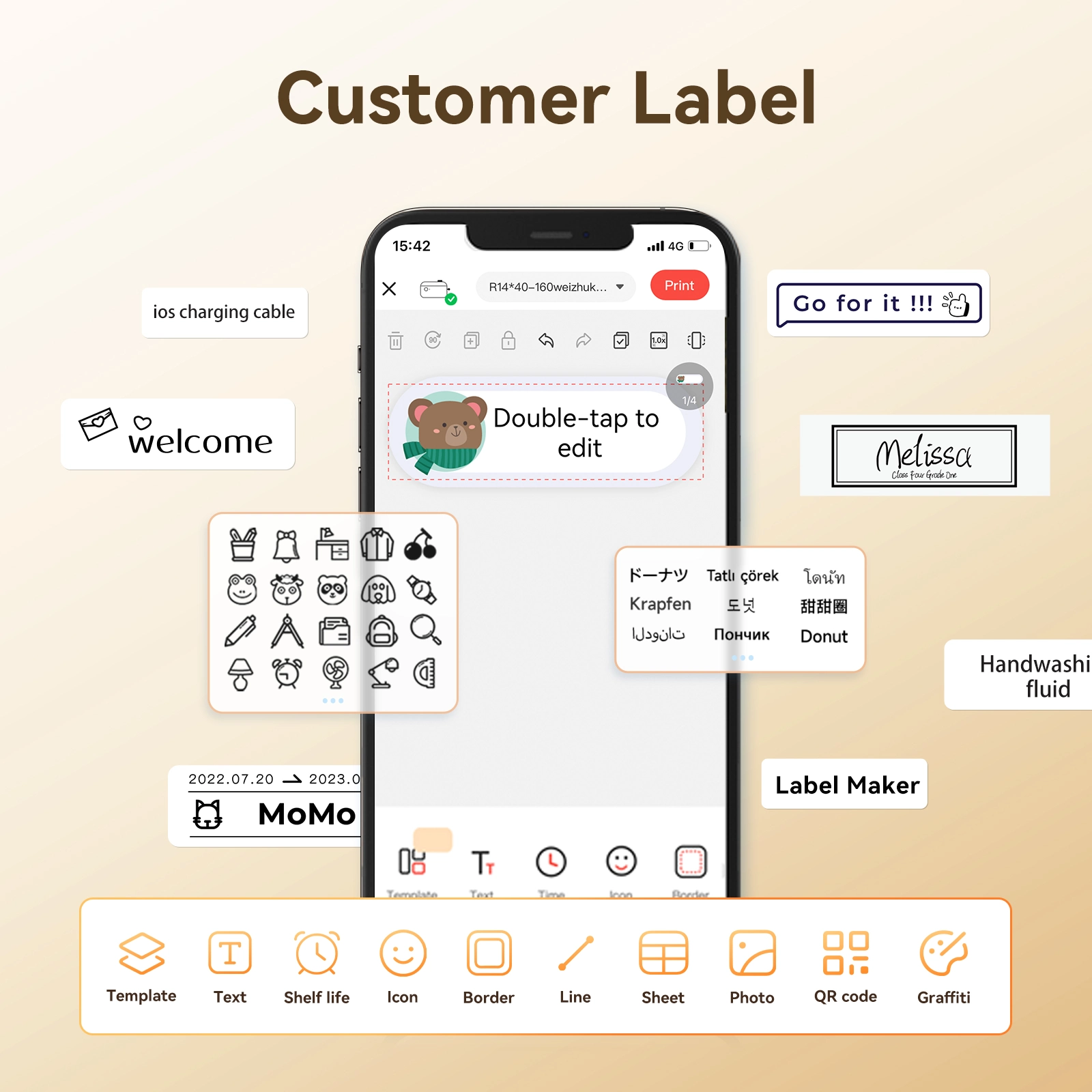 NIIMBOT D101 Thermal Inkless Mobile Printer, Effortless Labeling Made Easy