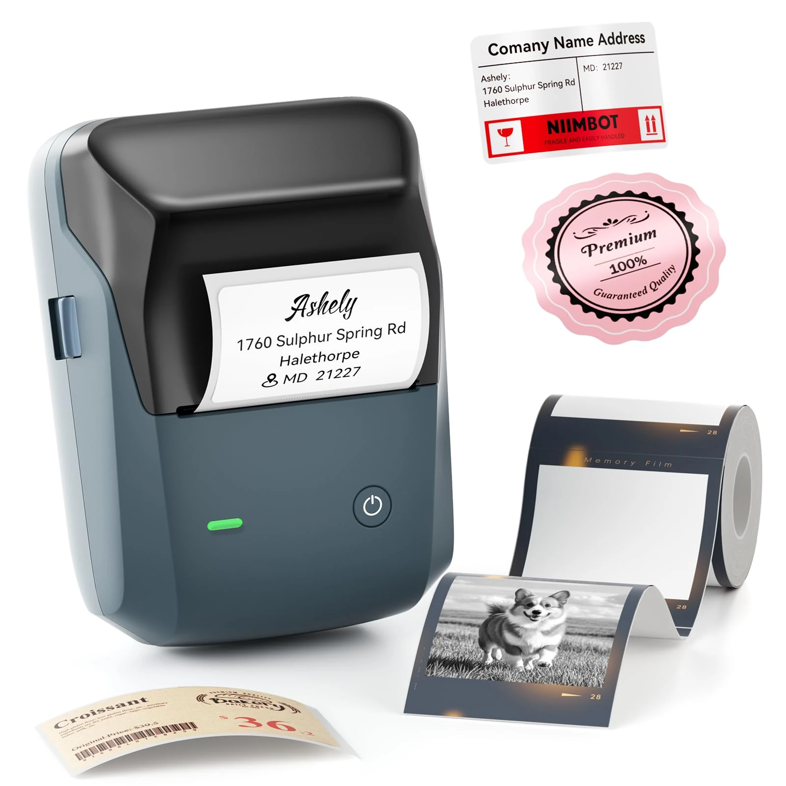 NIIMBOT B1 Pro Coffee Shop Label Printer with Red & Black Printing
