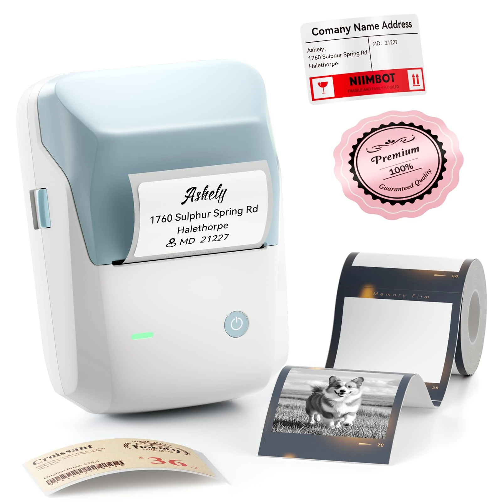 NIIMBOT B1 Pro Coffee Shop Label Printer with Red & Black Printing