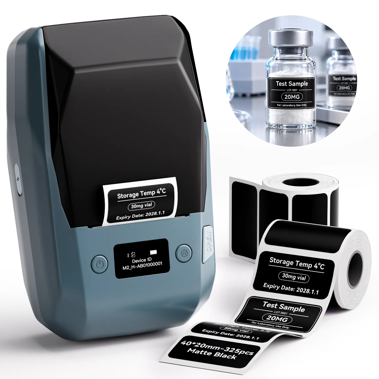 NIIMBOT M2 Thermal Transfer Label Maker, Smart Color Printing with Phones & PC for Office, Lab, Vial Bottle