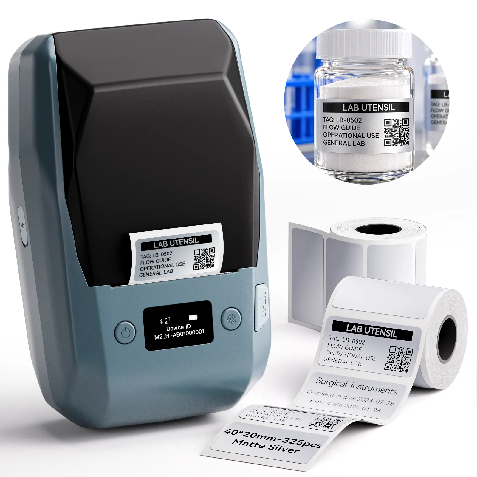 NIIMBOT M2 Thermal Transfer Label Maker, Smart Color Printing with Phones & PC for Office, Lab, Vial Bottle