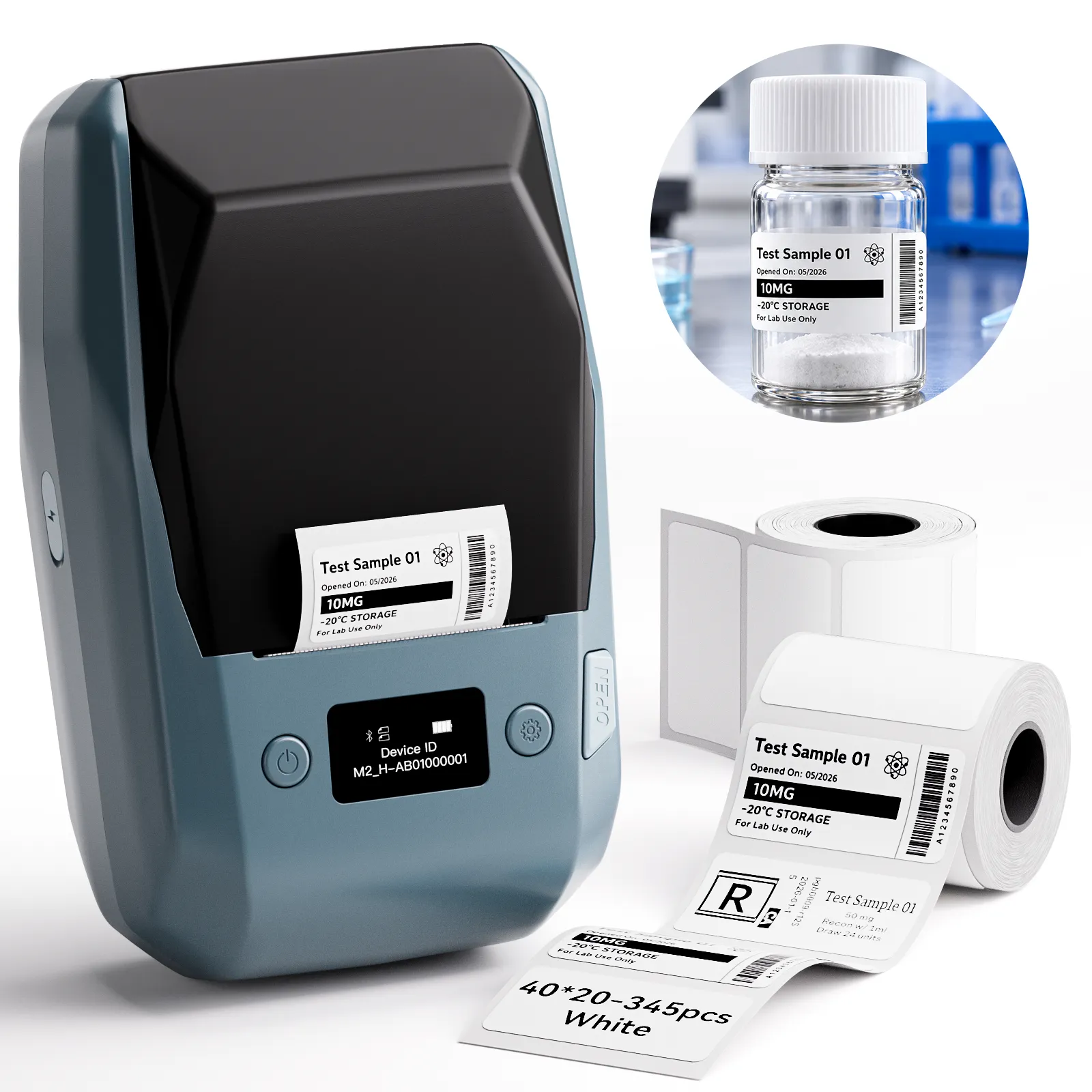 NIIMBOT M2 Thermal Transfer Label Maker, Smart Color Printing with Phones & PC for Office, Lab, Vial Bottle
