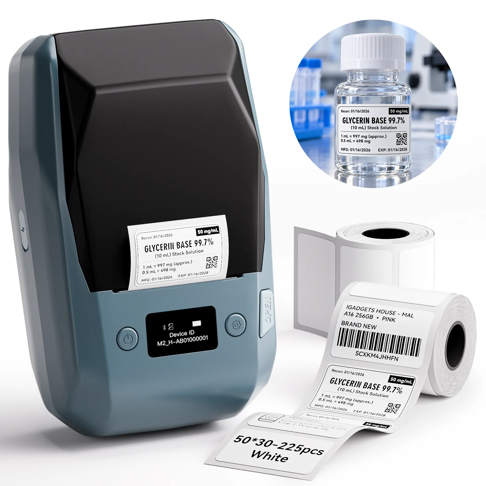NIIMBOT M2 Thermal Transfer Label Maker, Smart Color Printing with Phones & PC for Office, Lab, Vial Bottle