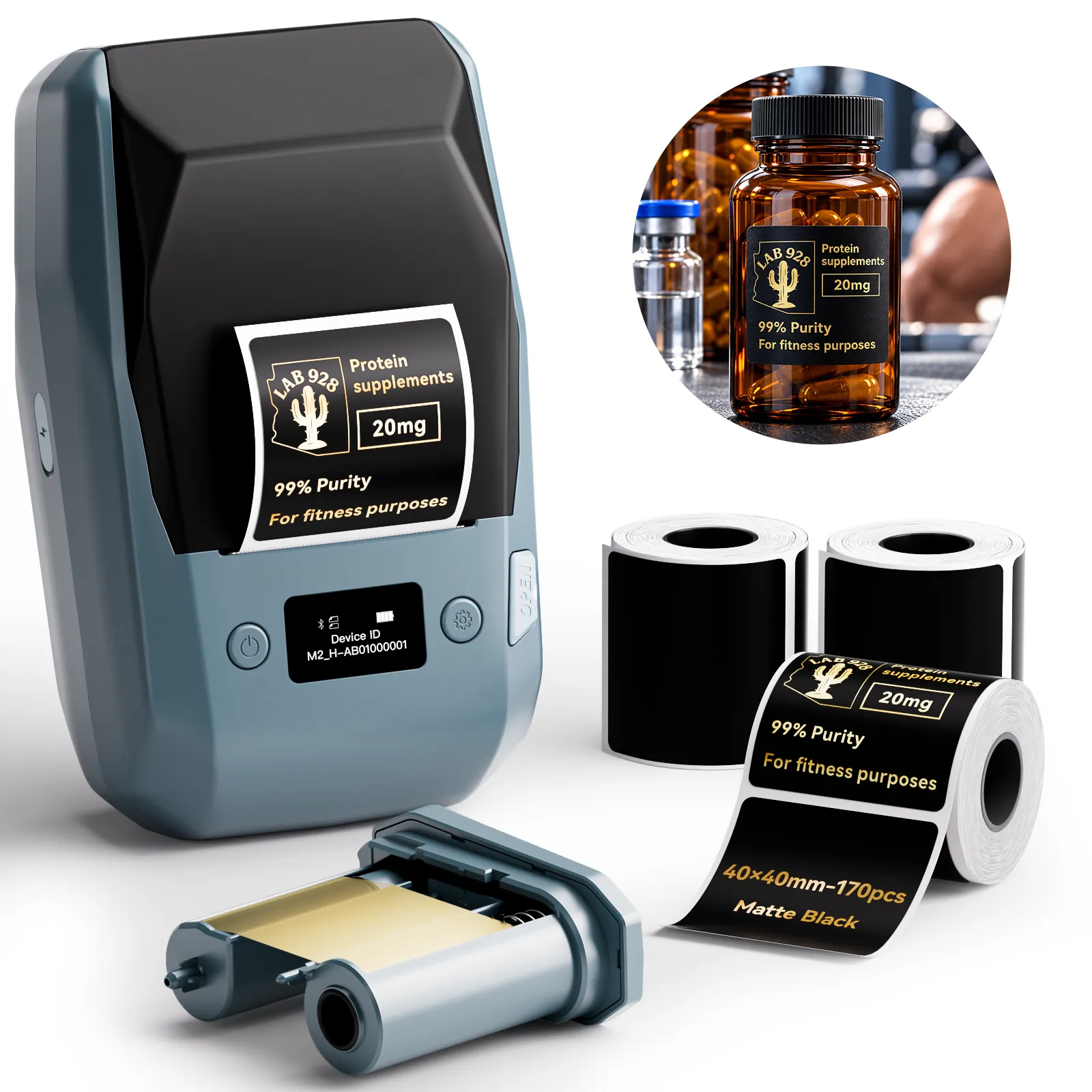 NIIMBOT M2 Thermal Transfer Label Maker, Smart Color Printing with Phones & PC for Office, Lab, Vial Bottle