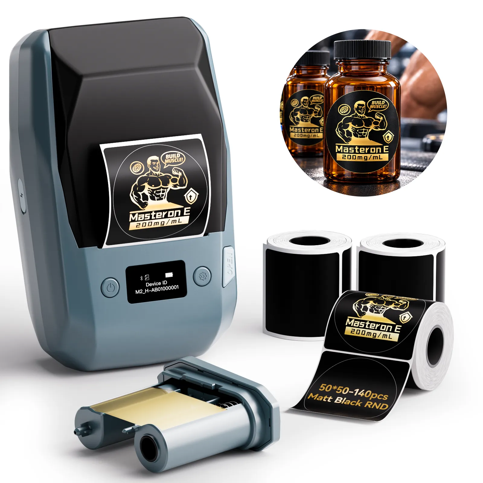 NIIMBOT M2 Thermal Transfer Label Maker, Smart Color Printing with Phones & PC for Office, Lab, Vial Bottle
