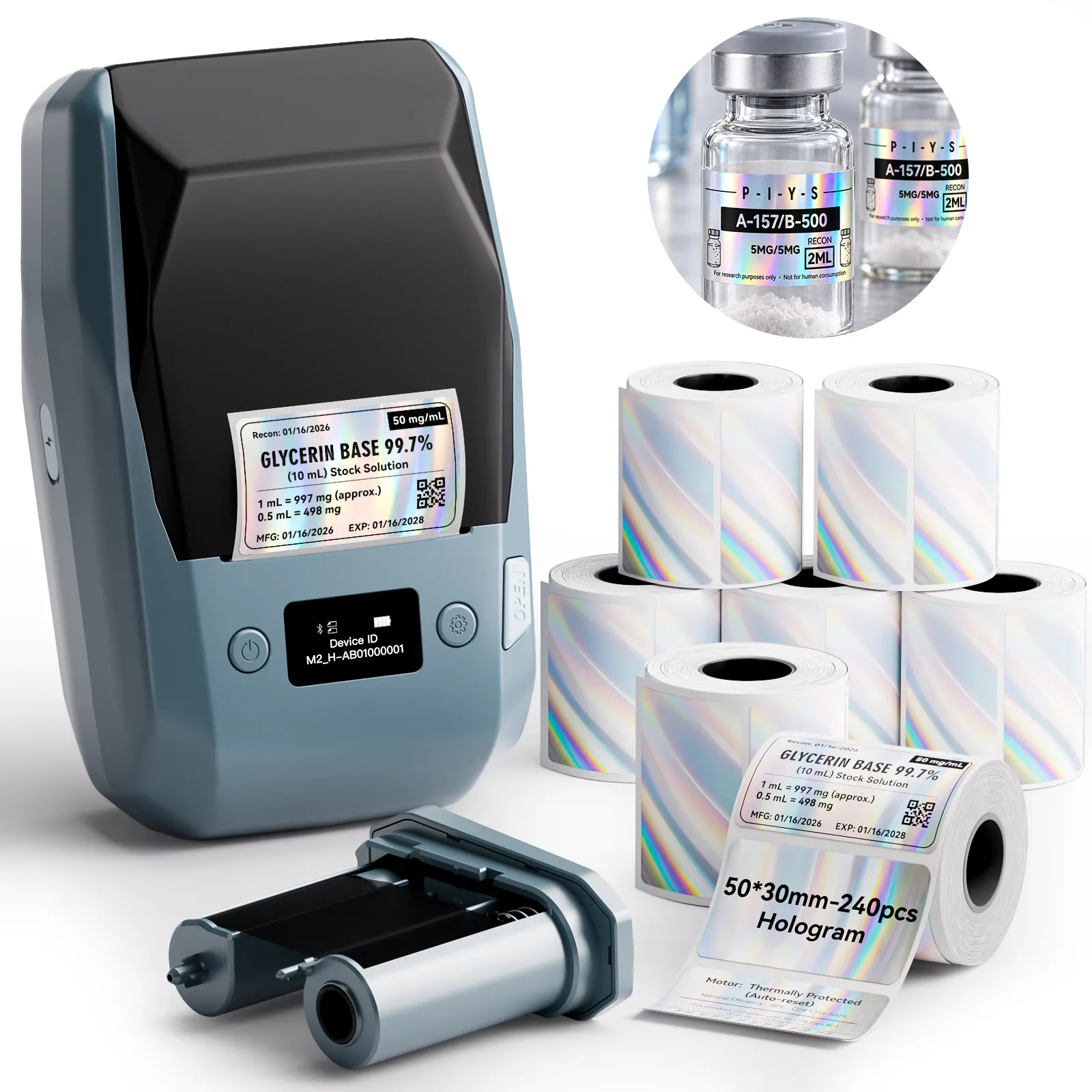 NIIMBOT M2 Thermal Transfer Label Maker, Smart Color Printing with Phones & PC for Office, Lab, Vial Bottle