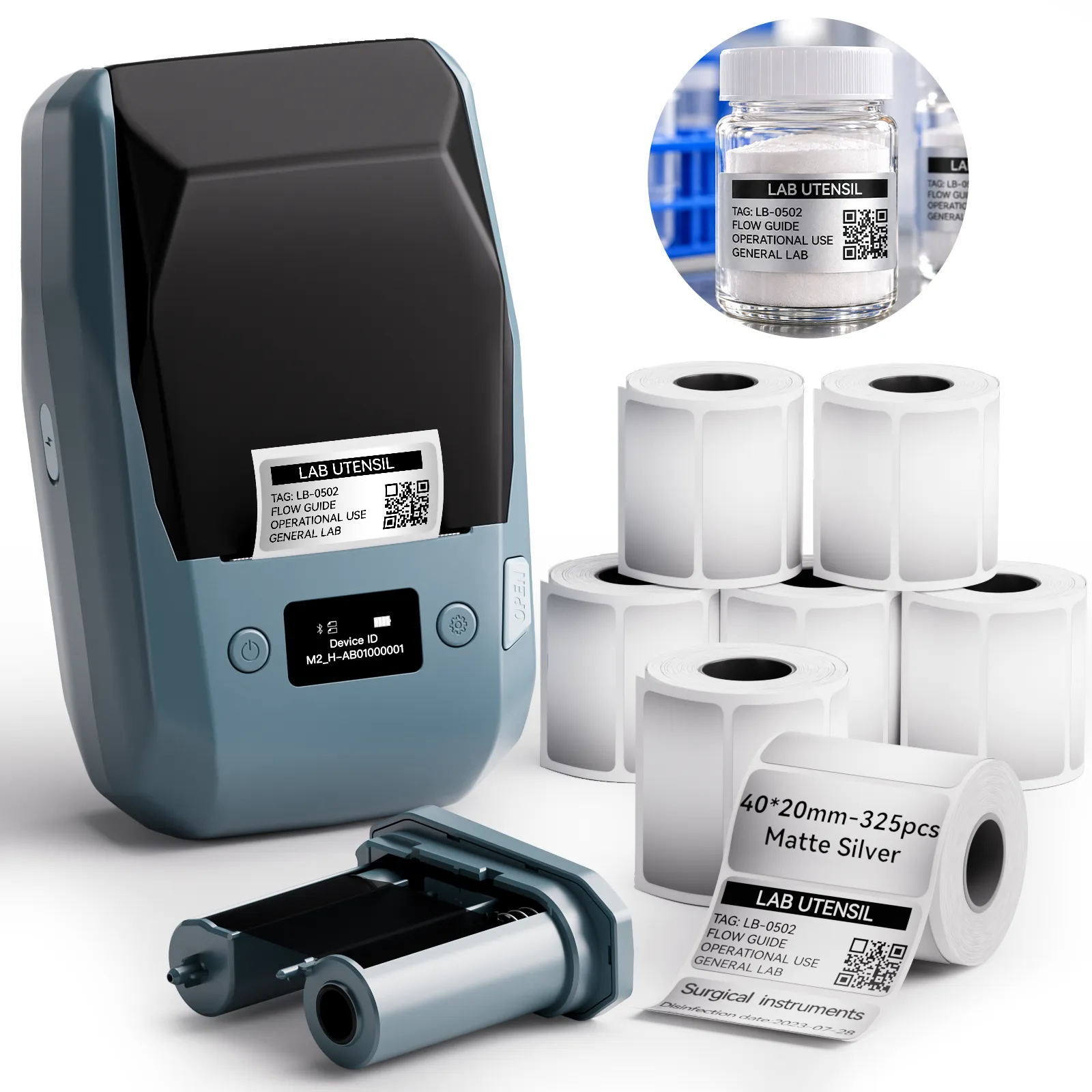 NIIMBOT M2 Thermal Transfer Label Maker, Smart Color Printing with Phones & PC for Office, Lab, Vial Bottle
