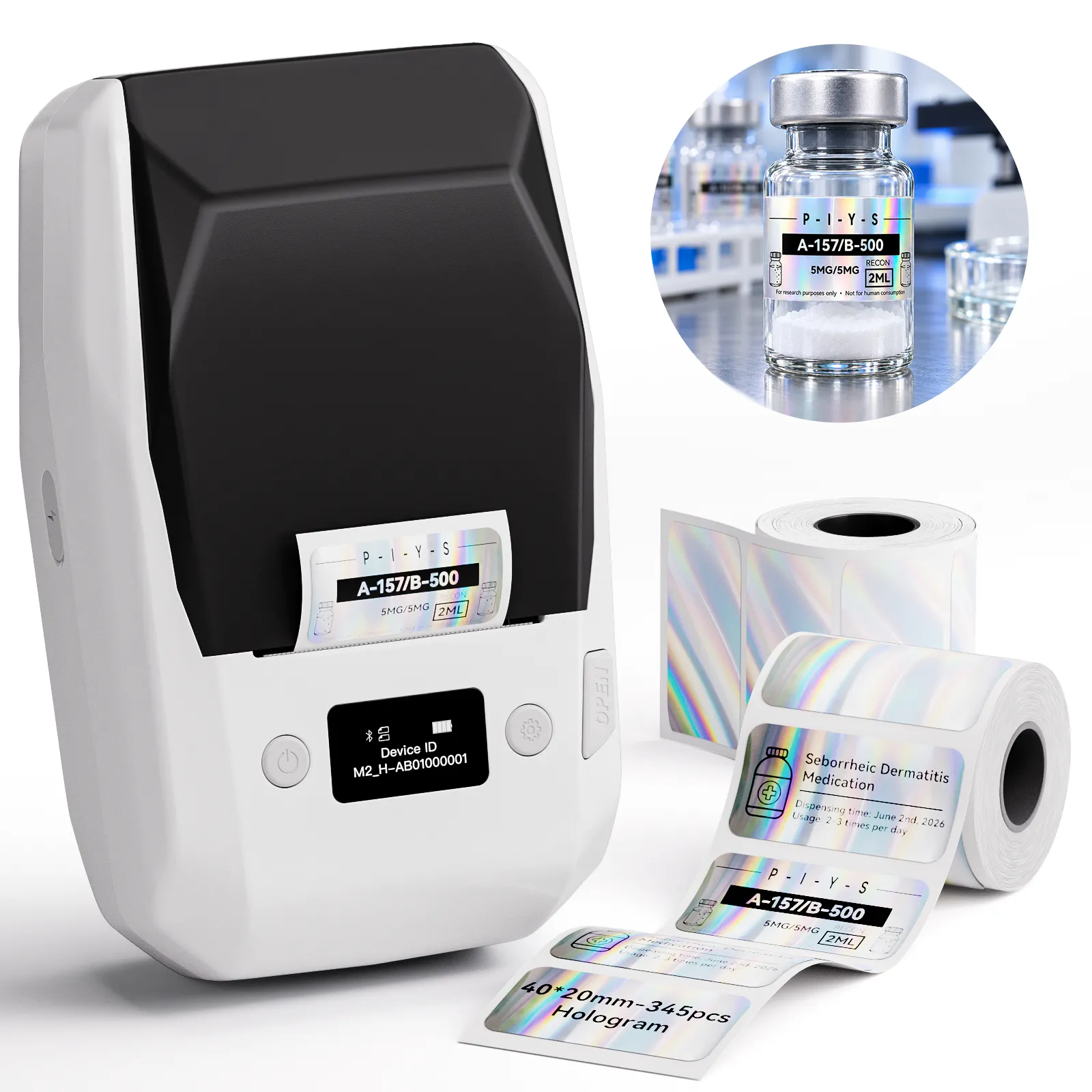 NIIMBOT M2 Thermal Transfer Label Maker, Smart Color Printing with Phones & PC for Office, Lab, Vial Bottle
