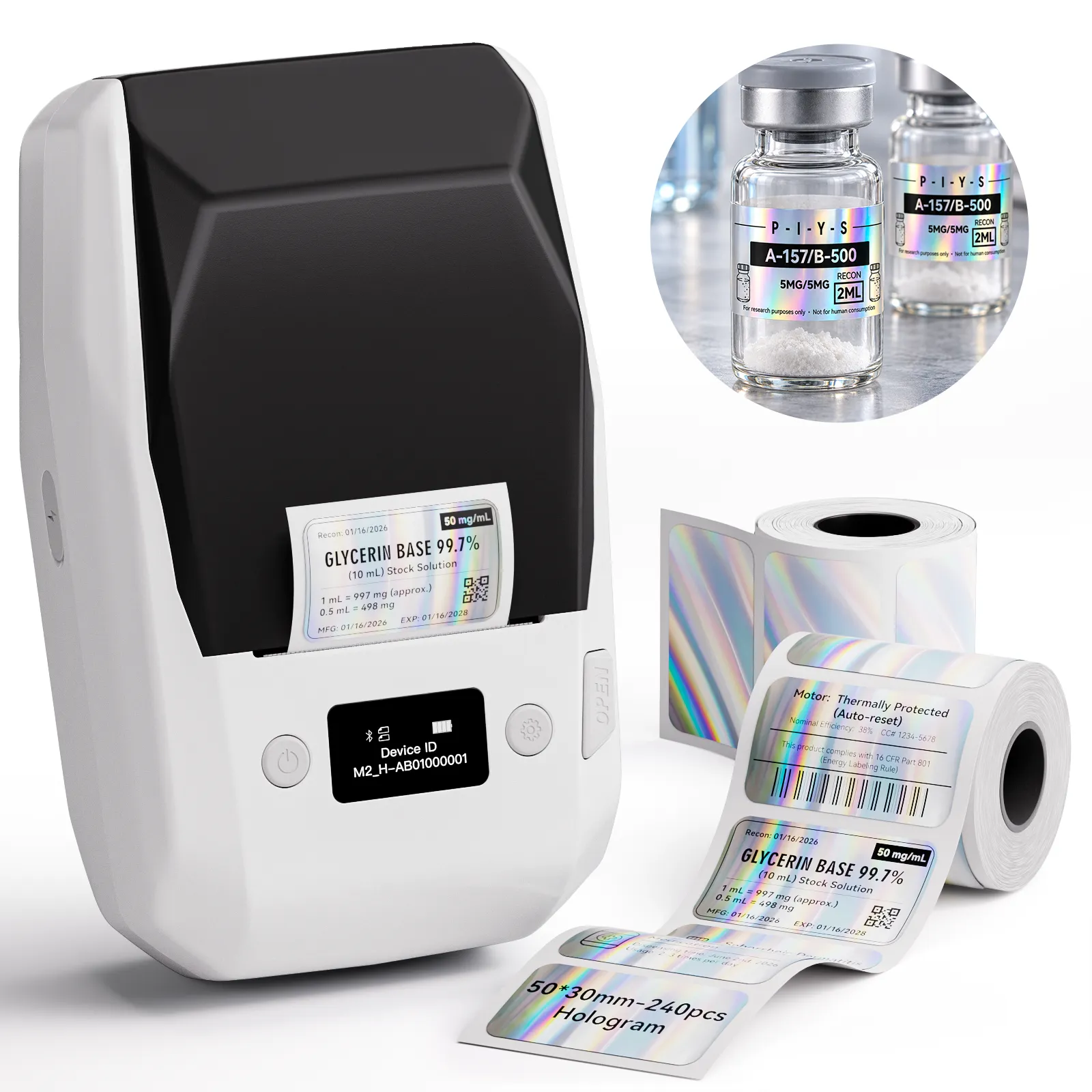 NIIMBOT M2 Thermal Transfer Label Maker, Smart Color Printing with Phones & PC for Office, Lab, Vial Bottle
