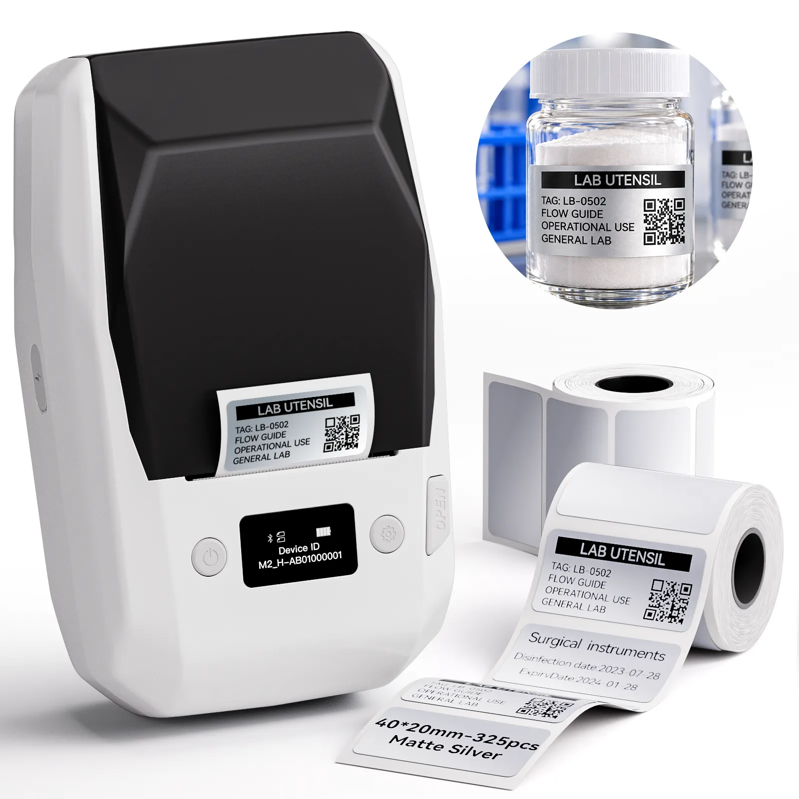 NIIMBOT M2 Thermal Transfer Label Maker, Smart Color Printing with Phones & PC for Office, Lab, Vial Bottle