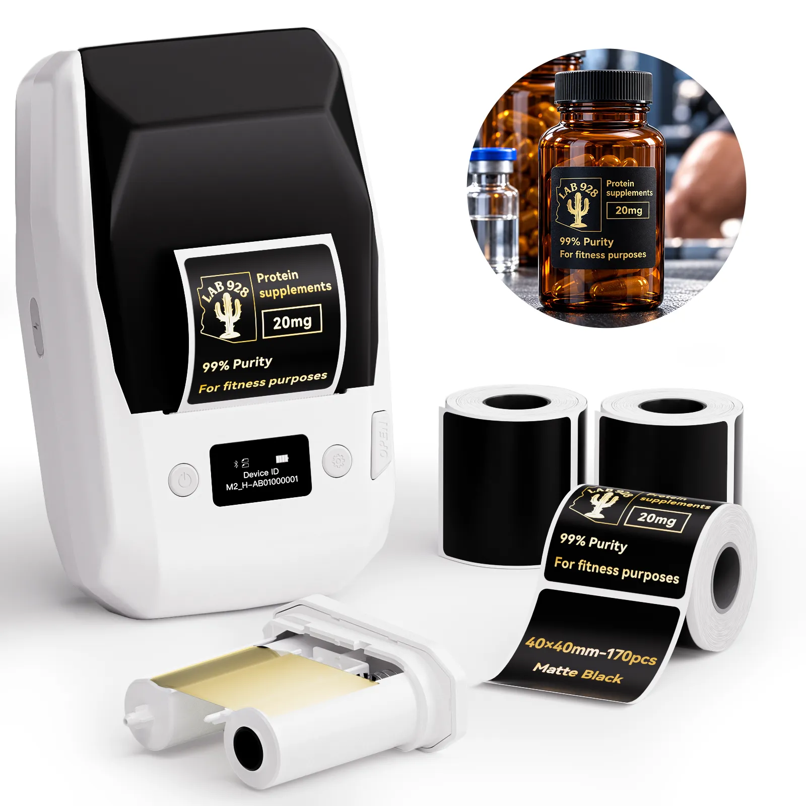 NIIMBOT M2 Thermal Transfer Label Maker, Smart Color Printing with Phones & PC for Office, Lab, Vial Bottle