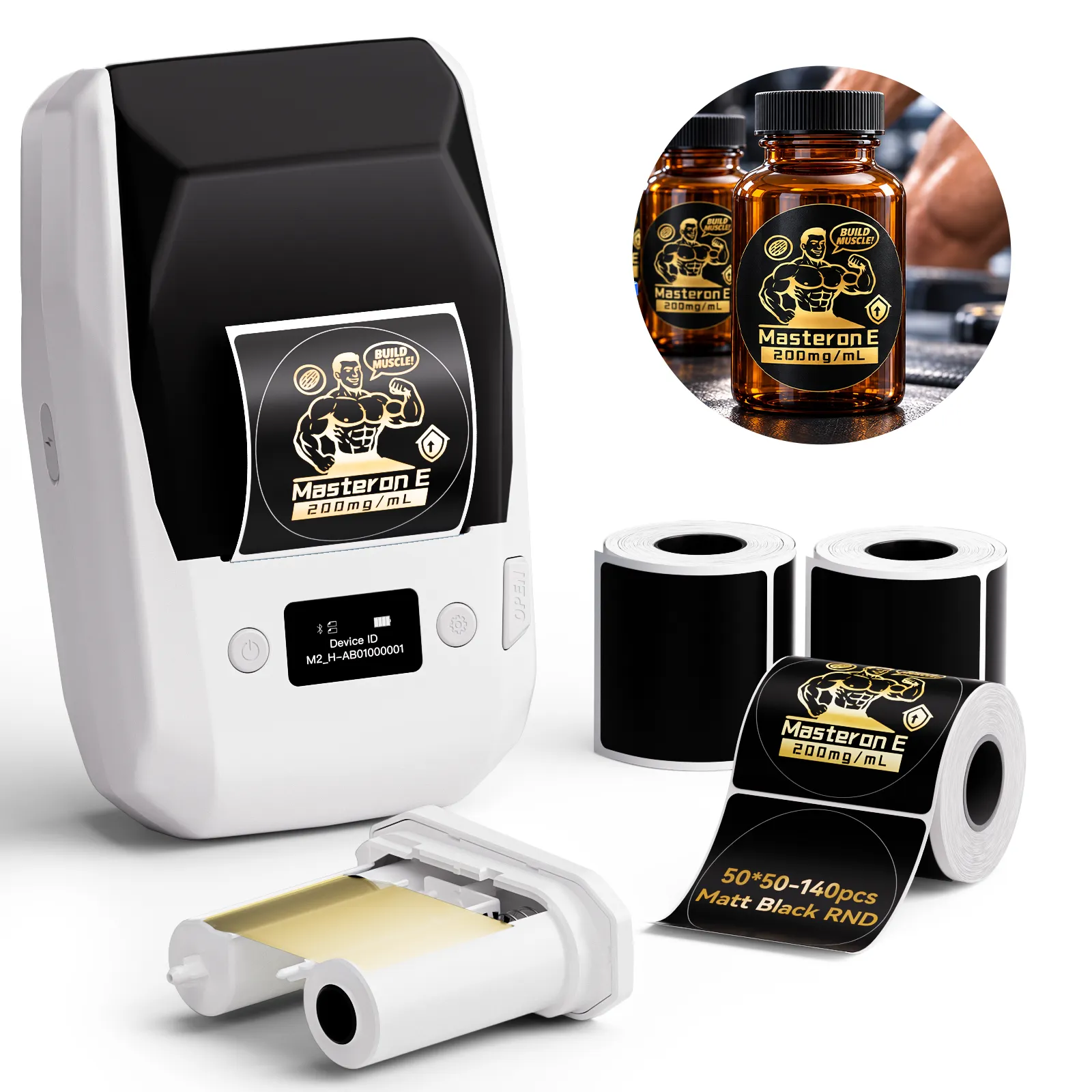 NIIMBOT M2 Thermal Transfer Label Maker, Smart Color Printing with Phones & PC for Office, Lab, Vial Bottle