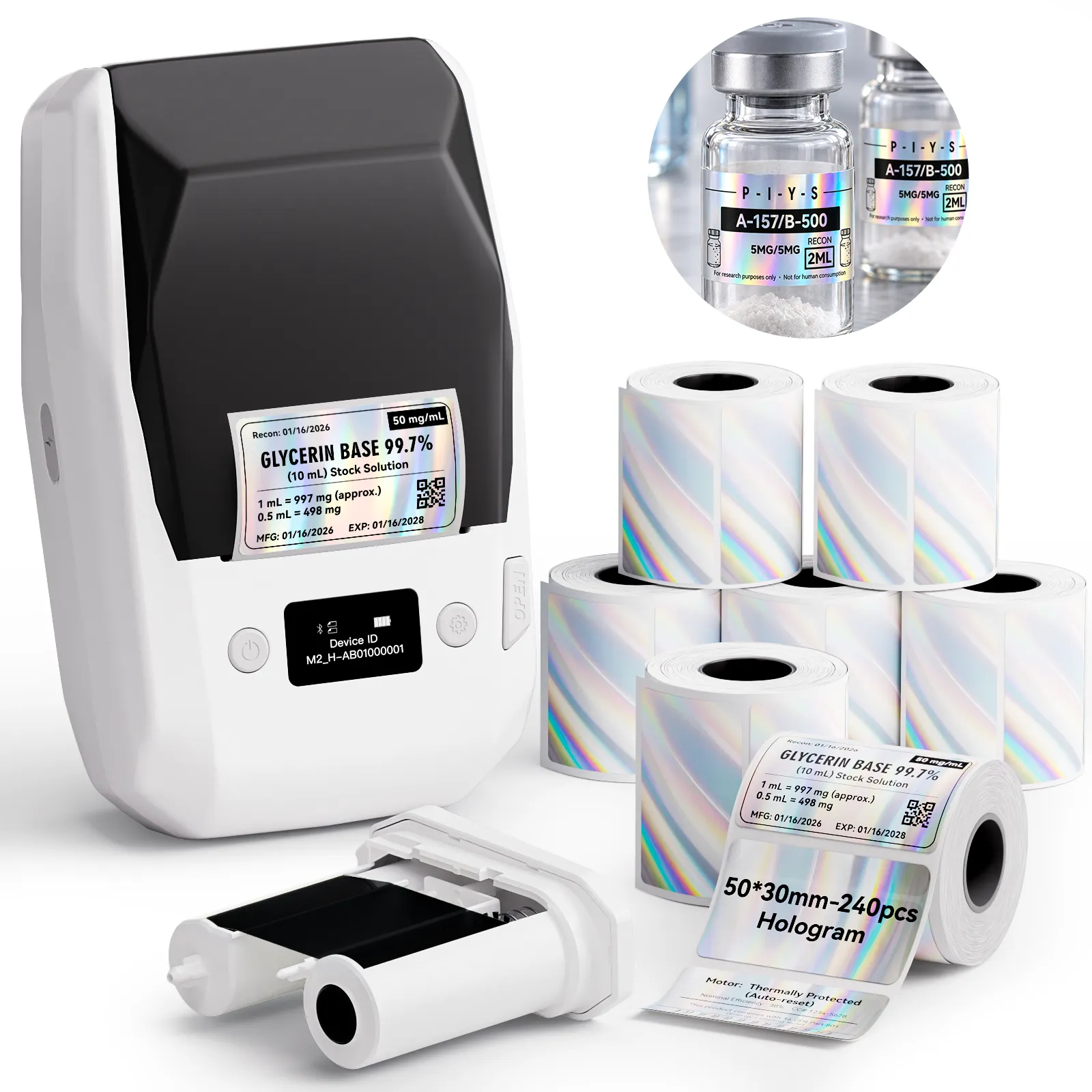 NIIMBOT M2 Thermal Transfer Label Maker, Smart Color Printing with Phones & PC for Office, Lab, Vial Bottle
