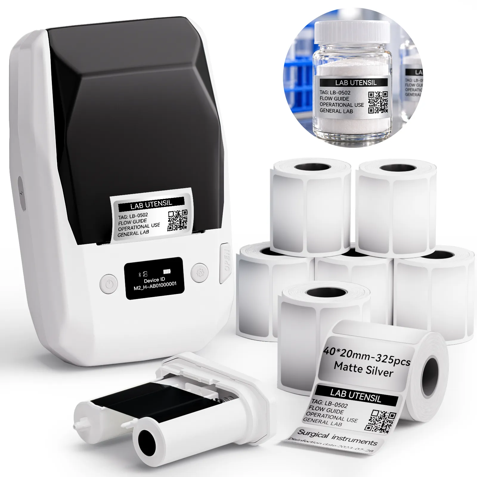 NIIMBOT M2 Thermal Transfer Label Maker, Smart Color Printing with Phones & PC for Office, Lab, Vial Bottle