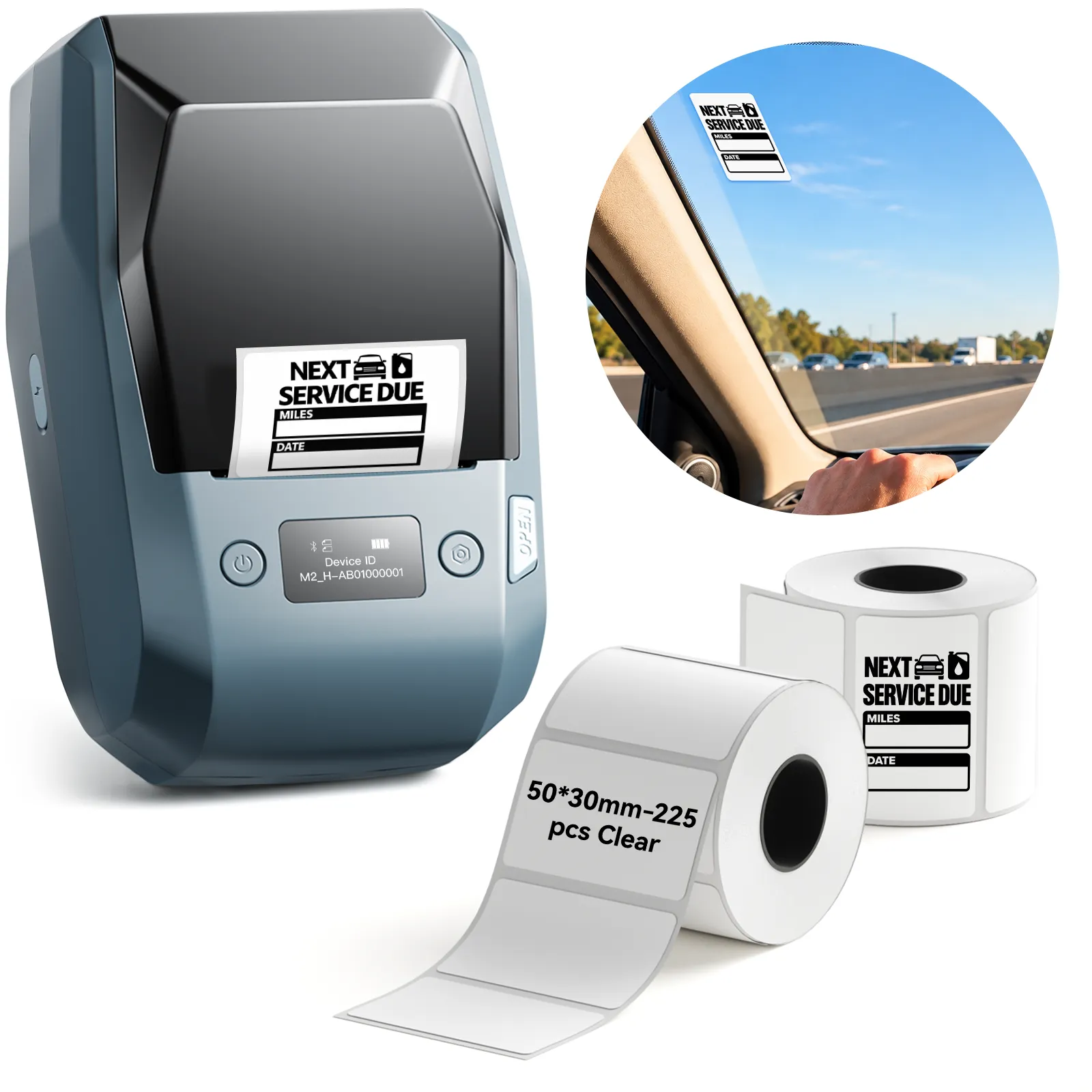 NIIMBOT M2 Thermal Transfer Label Maker, Smart Color Printing with Phones & PC for Vehicle maintenance reminder label