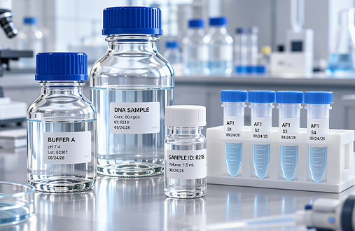 Laboratory-specific labels scene